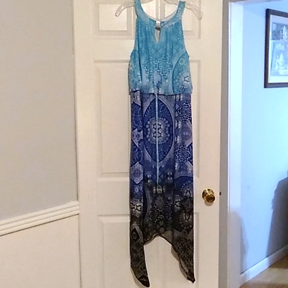 SALE! Rafaella Maxi Shark Bite Hem Maxi Dress Sz.S Gorgeous Worn Once (X-56)